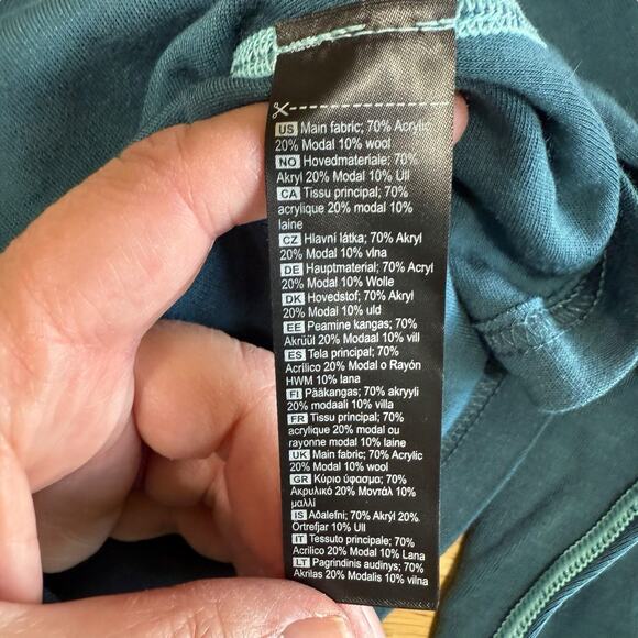 Karii Traa Wool Blend Blue Teal 1/2 Zip Base layer Pullover Womens Small - Picture 8 of 13